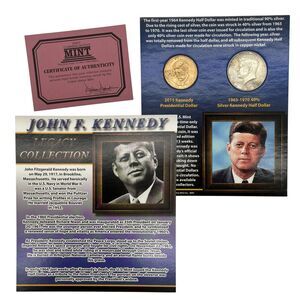 John F. Kennedy Legacy Collection 2pc Coin Set Dollar & Silver Half Dollar
